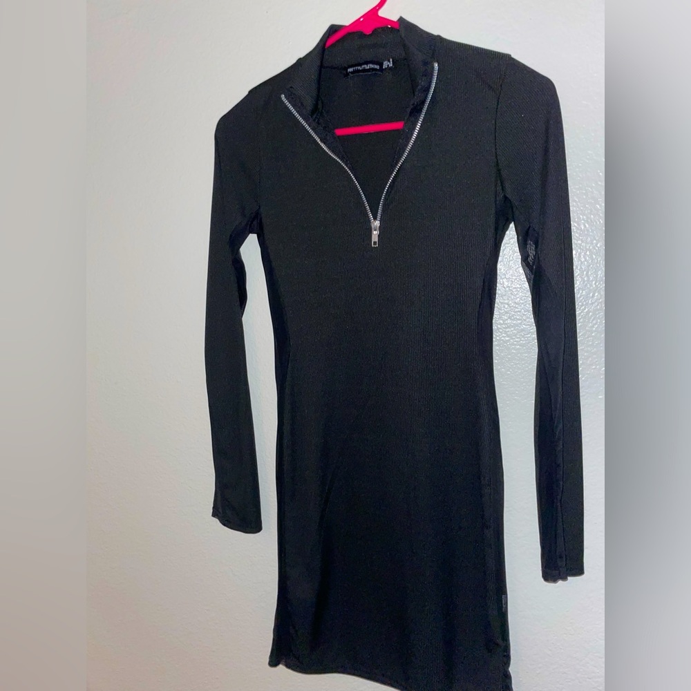 PRETTYLITTLETHING Black Long sleeve with Mesh hem on inner arm as well. Form fit